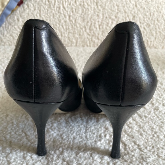 Enzo Angiolini Black Leather Peep Toe Heels sz10 - Picture 2 of 6